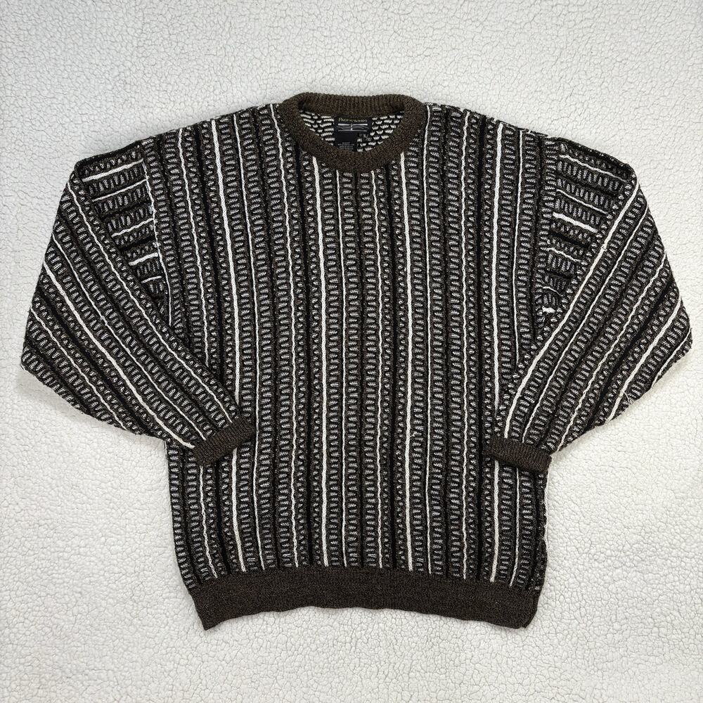 Vintage 80s 90s Pacific Winds Cable Pattern Sweater XL Acrylic Crewneck Grandpa
